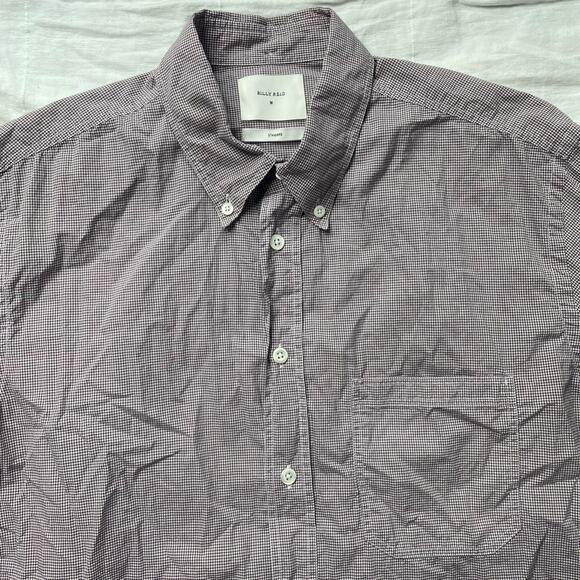 Billy Reid Brown Plaid Long Sleeve Button Down Shirt Medium Men's Office Casual - Picture 4 of 6